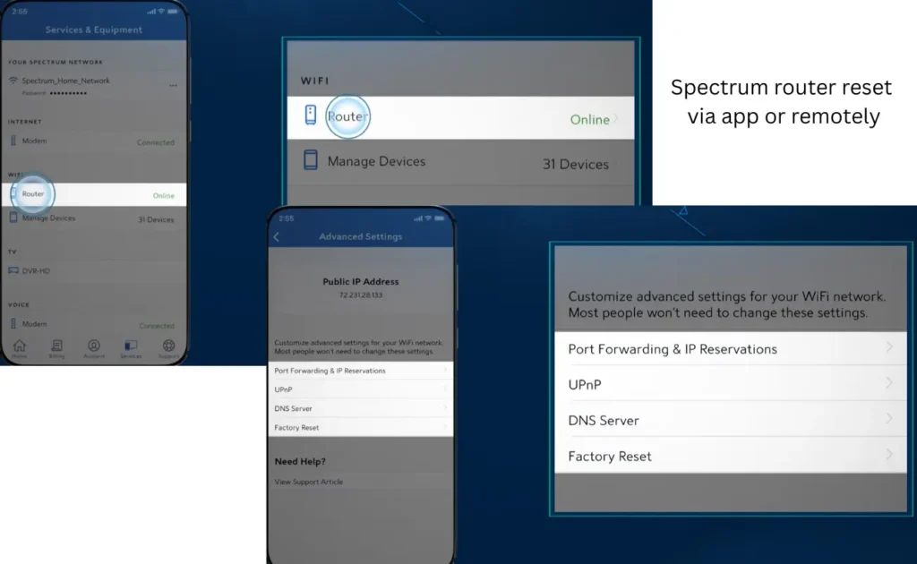 Spectrum router wifi reset