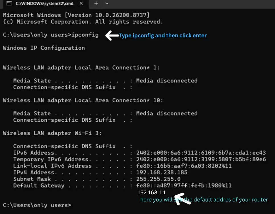 how to find the router ip address